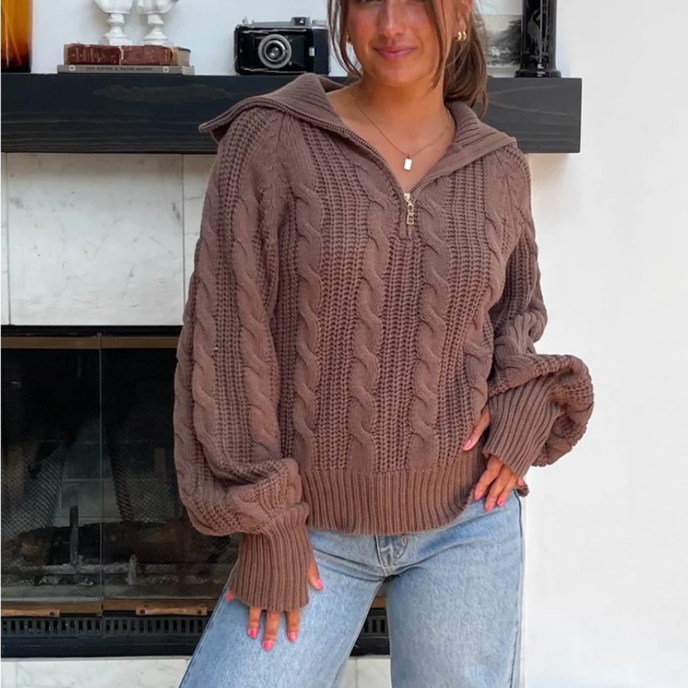 Grey Bandit Let’s Cuddle Sweater in Brown XL